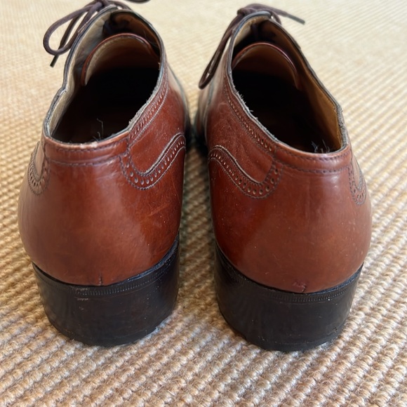 Vintage Men’s Gucci Light Brown Leather Oxford Shoe - Logo on Toe - Picture 5 of 12